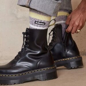 NWT Dr Martens Lilac Organic Marl Crew Socks S/M US 3-8 Space Dye